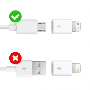 Micro USB naar Lightning adapter