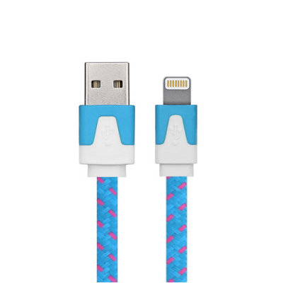 Platte nylon Lightning kabel 1 meter