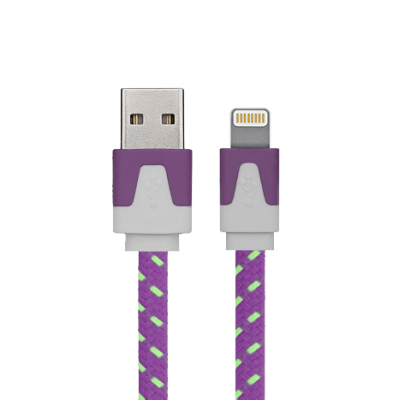 Platte nylon Lightning kabel 2 meter