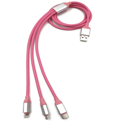 3 in 1 kabel - Lightning, micro USB en USB-C