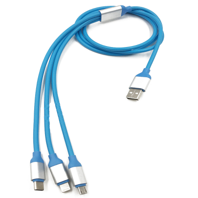 3 in 1 kabel - Lightning, micro USB en USB-C