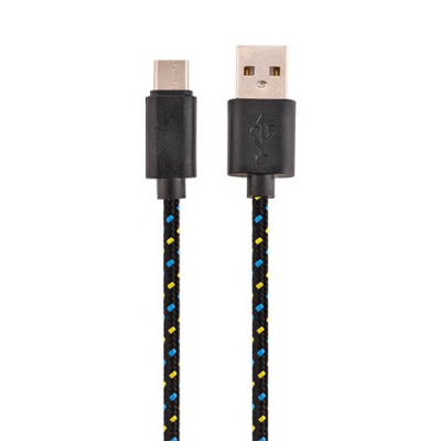 Nylon USB-C kabel 1 meter zwart
