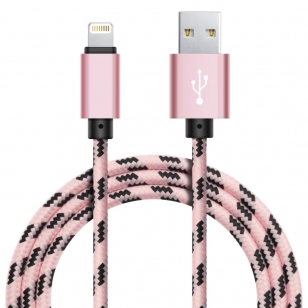 Xinnier nylon Lightning kabel 1 meter roségoud