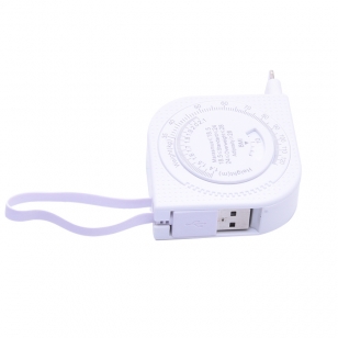 Micro USB en Lightning kabel met rolmaat en BMI schijf