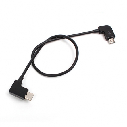 Micro USB naar USB-C data kabel haaks 30 cm