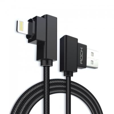Rock haakse Lightning naar haakse USB kabel 1 meter