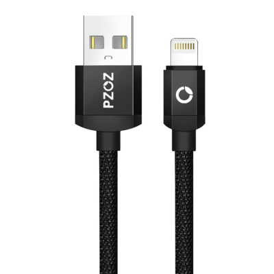 PZOZ nylon Lightning kabel 1 meter zwart