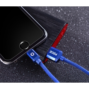 PZOZ nylon Lightning kabel 1 meter zwart