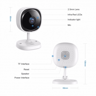 Sannce HD IP WiFi camera 180º met app wit