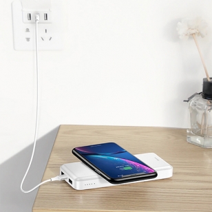 Baseus PowerBank 10.000 mAh - QI en duo USB zwart
