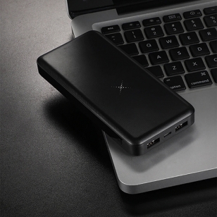 Baseus PowerBank 10.000 mAh - QI en duo USB zwart