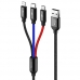 Baseus Lightning, micro USB en USB-C kabel 30 centimeter