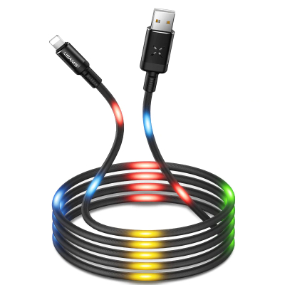 Usams Lightning kabel met geluidsgevoelig LED effect