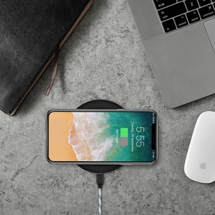 Draadloze Qi oplader deluxe mat zwart