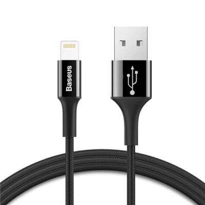 Baseus LED Lightning naar USB kabel 1 meter