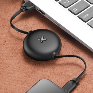 Lightning naar USB kabel oprolbaar wit