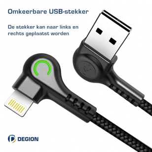 Degion nylon haakse Lightning kabel 2 meter