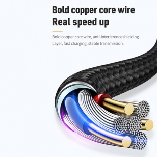 Mcdodo nylon haakse Lightning naar USB-C kabel 1,8 meter