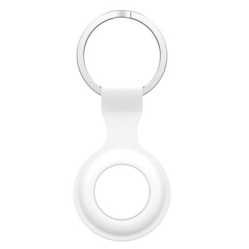 Witte siliconen sleutelhanger voor AirTag