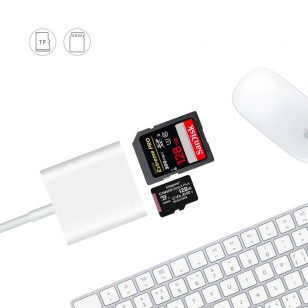 Lightning naar SD en micro SD kaartlezer