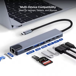 Multifunctionele 8 in 1 USB-C hub
