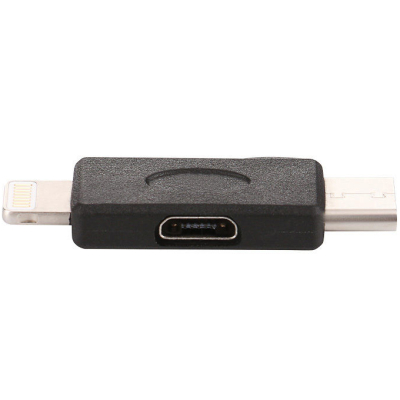 Micro USB naar USB-C en Lightning adapter