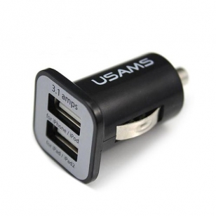 Duo USB autolader en gekrulde Lightning kabel 1 meter